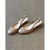 Sandalias dulces de tacón grueso estilo francés Chuyuji de punta cerrada para mujer, nuevo modelo 2026, sandalias con tira trasera, zapatos de una sola pieza poco profundos