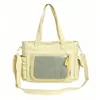 Bolsa transparente 2D estilo ins coreano para accesorios, bolso de hombro/cruzado de gran capacidad para mujer, mochila de color liso