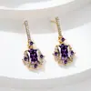 Transfronterizos Nuevos SHEIN Más Vendidos Temperamento Europeo y Americano Atmósfera Sencilla Pendientes de Colgante Completamente Diamantados para Mujer Pendientes
