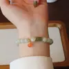 Pulsera de Amatista Natural Jade Hetian Cristal de Fresa Diseño Alto Grado Sensación Ins Lujo Ligero Bambú Perla Colgante Pulsera