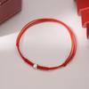 Cuerda Roja de Mano Fuzi Guofeng de Año Nuevo para Mujer, Pulsera de Plata s925 de Tejido Retro de Diseño Nicho para Novia, para el Cabello