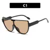 Gafas de Sol Aviador de Moda de Montura Grande de Una Pieza para Mujer Estilo Callejero Gafas de Sol Máscara Trendy Celebridad de Internet Estilo Callejero