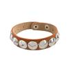 [Directo de Fábrica] Pulsera de cuero punk de personalidad no convencional europea y americana con picos redondos, joyería, pulsera de cuero, pulsera