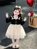 Vestido Chic Francés para Niñas 2026 Otoño Nueva Llegada Falda de Gasa Elegante de Manga Larga Ropa de Otoño para Bebés Falda de Princesa