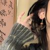 Nuevos Pendientes de Abanico de Madera Retro Estilo Chinoiserie para Mujer, Pendientes de Madera Tallada Zen Estilo Nacional Diseño de Nicho Pendientes Personalizados