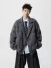 Jaqueta Masculina de Lã com Lapela Estilo Old Money Outono e Inverno Americano High-End Solta Versátil Casual Jaqueta Curta