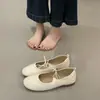 Zapatos Individuales Franceses Retro Mary Jane con Cordones y Boca Baja para Mujer 2025 Primavera Nuevo Estilo Punta Cuadrada Estilo Coreano Suela Suave Zapatos de Abuela
