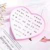Versión coreana de aretes simples mini de resina plástica 36 pares de aretes en caja de regalo de Corazón juego de aretes pequeños aretes al por mayor mujeres