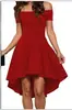 Vestido Nuevo Europeo y Americano para Mujer Popular en Ebay Amazon de un Hombro Manga Corta Falda Cola de Golondrina 10 Colores