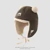 Gorra de aviador piloto de invierno para niños mayores, a prueba de viento para exteriores, otoño e invierno, protección para las orejas con forro polar, cálida para niñas