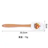 Espátula de Silicona para Festival de la Cosecha Mango de Madera de Haya Espátula Color Crema Raspador de Pasteles de Postre Espátula de Calabaza Herramienta para Hornear