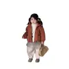 Jaqueta Infantil Acolchoada de Algodão Meninas Acolchoada em Formato de Coração Grossa Quente Macia Casaco de Algodão Roupa Externa Meninas Bebês Patchwork Estilo Coreano Roupa Externa
