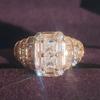 Jóias de Casamento Wish Transfronteiriças Moda Noivado Proposta Anel de Diamante Simples Conjunto Completo Quadrado T Anel de Zircônia r7636