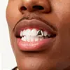 Hip-Hop Corazón Hueco con Forma de Corazón Strass Doble Brackets para Ropa de Calle Diaria, Dientes Dorados Brillantes Geniales Accesorios Versátiles Transfronterizos Venta al por Mayor