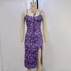 Roupas Femininas Transfronteiriças Europeias e Americanas Verão 2026 Vestido Floral com Fenda Amazon Dropshipping Atacado de Comércio Exterior Vestido Feminino
