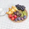 Plato Redondo de Bambú de 2 Piezas Tabla de Queso de Madera de 12 Pulgadas Posavasos para Café Té Plato para Frutas Plato para Cena de Fiesta