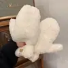 Guantes de Felpa de Cordero de Invierno con Etiqueta de Oso para Mujer, Estilo Lindo Colgante para el Cuello de Estudiante, Forrados de Felpa y Engrosados para Calidez y Protección contra el Frío durante el Ciclismo de Invierno