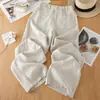 Pantalones de pierna ancha drapeados antiarrugas hechos a medida de Tencel y lino para mujer, nuevos 2026, de cintura alta, holgados, adelgazantes, estilo casual