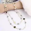 Colección Larga de Collares Superpuestos de Perlas Swarovski para Mujer, Estilo Lujo Ligero, Cadena Versátil para Suéter con un Toque de Alta Gama, Venta al por Mayor Otoño e Invierno