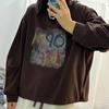 Sudadera de Talla Grande con Estampado de Letras de Colores Nuevo Otoño 2025 Estilo Coreano Moderna Cuello Redondo Holgada de Manga Larga para Mujer