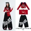 Roupas de dança jazz para meninas, tops de dança hip-hop infantis, conjuntos de treino jazz para crianças, conjuntos legais e estilosos para meninas