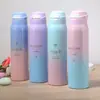 Taza Termo de Acero Inoxidable con Asa y Popote de Pico de Pato, Tapa Emergente de Color Degradado Ins, Taza de Agua, Fabricante, Venta al por Mayor, Caja de Regalo