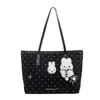 Bolsa de mão de bolinhas de grande capacidade para mulheres, bolsa tote diária de nicho estilo coreano, bolsa de ombro casual fashion e fofa para o dia a dia
