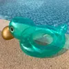 Flotador de natación para niños Pasha Celebridad de Internet Anillo de asiento engrosado Anillo para axilas de bebé Ins Flotador de pato de cabeza grande transparente Flotabilidad