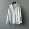 Camisa Simple de Algodón Puro Dopamina Beishan Tongshu para Mujer, Estilo Coreano de Otoño, Holgada, Versátil, Elegante 82599