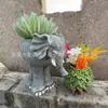 Escultura de Maceta Linda Sentada Transfronteriza con Barriga Grande y Manos en el Suelo Maceta Exterior Jardín Césped Una Pieza Mayoreo