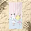 Toalla de Playa Sanrio Patrón de Dibujos Animados para Niños Gato Kitty Estampado Toalla de Baño Microfibra Secado Rápido para la Playa Toalla de Natación