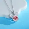 Colar de Prata 925 Esterlina com Moissanita Feminino Alto Padrão pt950 Platina Seiko Diamante Pingente Mickey Corrente de Clavícula Versátil