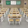 Mesas e Cadeiras Aula de Treinamento Mesa de Estudo Aula de Reforço Escolar Cursinho Canto Arredondado Mesa e Cadeira Dupla Alunos do Ensino Fundamental e Médio e Crianças