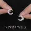 Pendientes Vintage Estilo Mediados de Siglo Luna Corazón Circonita Microincrustados, Pendientes Elegantes de Lujo Ligero con un Toque de Alta Gama para Mujer