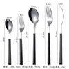 Acero Inoxidable 304 Vajilla para Comida Occidental Portuguesa Vajilla con Textura de Madera Japonesa Cuchillo, Tenedor y Cuchara con Mango de Imitación Madera Juego de Vajilla