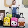 Maleta con ruedas para niños al por mayor, maleta de 18 pulgadas con logotipo impreso, caja de contraseña linda de dibujos animados, maleta con ruedas universal
