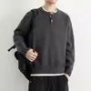 Suéter Henley retro americano para hombre, colección de otoño e invierno, corte limpio, alta gama, color liso, estilo casual, prenda interior de punto
