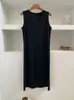 Vestido de Verano 2026 Nuevo Sin Mangas de Longitud Media para Mujer Estilo Puro Deseo de Verano Vestido Chaleco Caída Color Puro Vestido Base