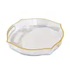 Lanches de Casamento Frutas Phnom Penh Prato de Armazenamento Bandeja Redonda Multilateral Bandeja de Frutas de Luxo Leve Xícara de Chá para Casa Copo de Água Prato de Chá