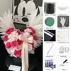 Papel de regalo con forma de mariposa de cristal y sombra de flores, impermeable, transparente, con alas de mariposa rojas y celofán, para floristería.