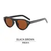 Gafas de Sol para Mujer Marco Estrecho Nuevas Elegantes Versátiles Marco Ovalado Plano Protección UV Estilo Coreano Tachuelas Triangulares Gafas de Sol al por Mayor