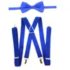 Conjunto de pajarita con tirantes unisex de 4 clips para boda, actuación, tirantes negros, correa elástica ajustable con clip en forma de X