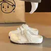 Meias-pantufas Abertas Atrás com Velcro e Solado Grosso para Mulheres Verão Outerwear 2026 Novo Design Versátil Slip-on Sapatos Birkenstock