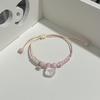 Pulsera rosa tejida a mano HelloKitty nicho linda regalo para novias estudiantes Hello Kitty ajustable