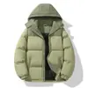 Jaqueta casual de algodão com capuz removível masculina para atividades ao ar livre à prova d'água cor contrastante acolchoada casaco de algodão estilo casal costurado veludo cotelê com capuz de algodão