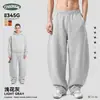 Calça Estilo Cimitarra Transfronteiriça da Marca Trendy Ckx, Calça Larga de Moletom Pesado com Forro, Cintura Elástica, Calça de Moletom High Street Retrô.