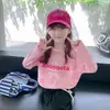 Camiseta de Manga Curta para Meninas, Roupa de Verão 2025, Rosa, Estilosa, Blusa de Meia Manga para Crianças Médias e Mais Velhas, Novo Estilo de Verão, Moderna e Versátil