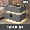 Mesita de noche inteligente de madera maciza, mesita de noche minimalista moderna, estilo dormitorio crema, mueble de almacenamiento multifuncional para el hogar de lujo ligero