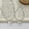 Cadena de eslabones con cuentas de moda versátil, colgante de gato transparente, collar, pulsera, personalizado, exquisito, estilo frío, joyería de alta gama para mujer