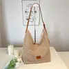 Bolsa de punto hueca de gran capacidad, casual y relajada, bolso de hombro versátil para ir al trabajo, ligero, moderno y único
